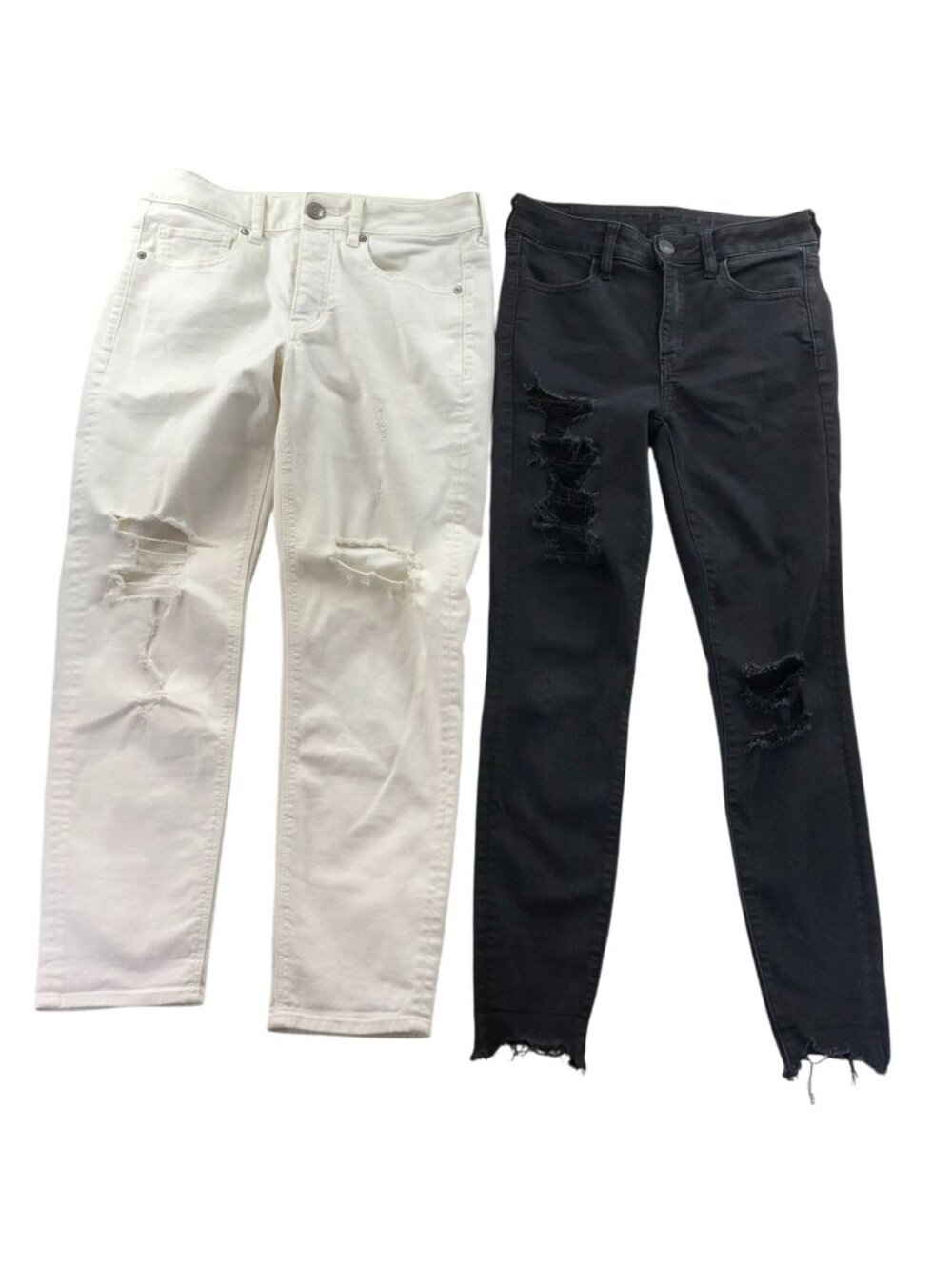 2 American Eagle Womens Jeans Size 6 Lot Of Two Tomgirl Distressed Skinny Leg